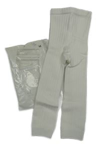 Nové - Bílé žebrované punčochové legíny 