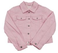 Svetloružová rifľová crop bunda H&M