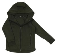 Khaki propínací mikina s kapucí Next