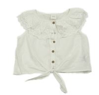 Bílá crop halenka s límečkem Next