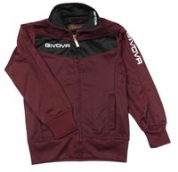 Vínovo-černá sportovní propínací mikina s nápisem GIVOVA