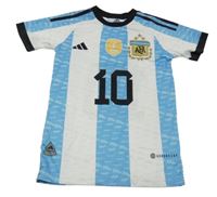 Modro-bílé sportovní funkční tričko - fotbalový dres MESSI Adidas