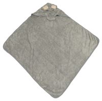 Tmavosivá chlpatá osuška s kapucí - slon