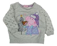 Sivá mikina s Prasátkem Pepou