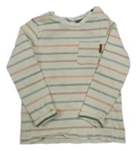 Smetanovo-růžovo-modré pruhované triko Prénatal 