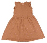 Hnedo-ružové bavlnené šaty s duhami a kanýry H&M