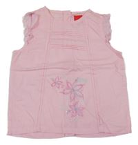 Růžová halenka s květinami Esprit