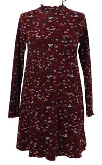 Dámské karmínové květované šaty New Look