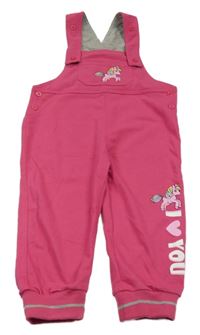 Růžové laclové tepláky s jednorožcem Kugo