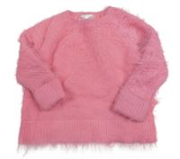 Neónově ružový chlpatý sveter H&M