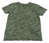 Khaki tričko s dinosaury George