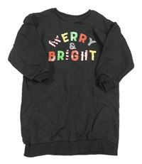 Čierne teplákové šaty s nápisom zn. Tu