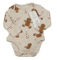 Nové- Světlerůžové-béžové body s perníčky F&F