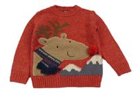 Červený svetr se sobem Next