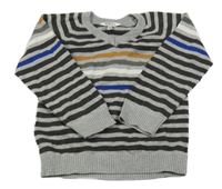 Sivo-farebný pruhovaný sveter