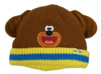 Hnědá čepice s pruhy - Hej hafí!