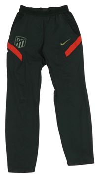 Tmavozeleno-červené sportovní funkční kalhoty s nášivkou Nike