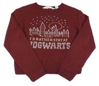 Vínový crop sveter s obrázkem - Harry Potter H&M