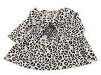 Nové - Bílo-černo-růžové vzorované šaty My K