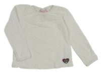 Bílá halenka s kytičkami a srdíčkem BONDI