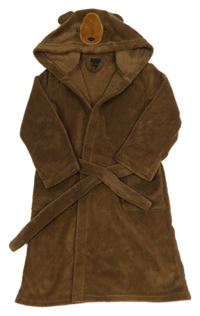 Hnědý chlupatý župan s kapucí- medvěd H&M