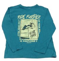 Petrolejové triko s potiskem Primark