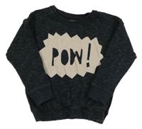 Čierna žíhaná mikina s nápisom Next