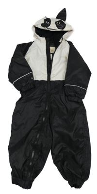 Černo-bílá funkční šusťáková zimní kombinéza s kapucí Regatta 