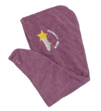 Fialovorůžový froté turban s kometou