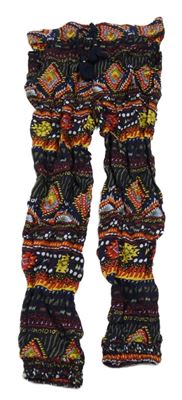 Tmavomodro-farebné vzorované voľné é nohavice