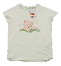 Nové - Smetanové tričko s medvídkem H&M