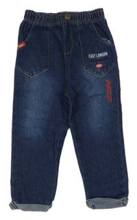 Tmavomodré rifle s nápismi Lee Cooper