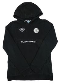 Černá mikina s nápisem a kapucí Black bananas,