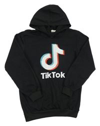 Čierna mikina s kapucí - Tik Tok