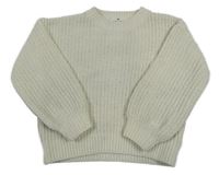 Smetanový žinylkový svetr H&M