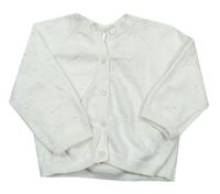Biely prepínaci sveter s bodkami M&Co