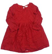 Červené čipkové šaty H&M