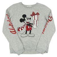 Sivá melírovaná mikina s Mickeym H&M