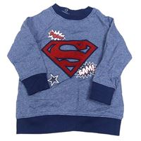 Tmavomodrá melírovaná mikina so Supermanem H&M