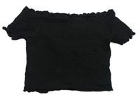 Čierne žabičkové crop tričko Primark