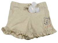 Béžové melírované kraťasy s Bambim Primark