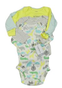 4pack - 1x bílé + 2x pruhované + žluté body Carter's