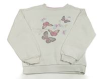 Biela mikina s motýlikmi Primark