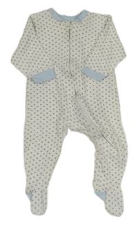 Bielo-modrý overal so vzorom