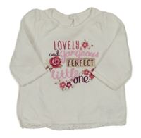 Bílé sametové triko s nápisem George 