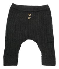 Tmavosivé pletené rebrované nohavice s gombíky Leigh Tucker