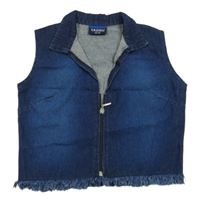 Tmavomodrá rifľová crop vesta Yadou