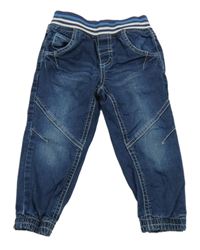 Tmavomodré cuff rifle s pruhovaným pasom Alana