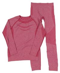 2set - Tmavoružové spodné funkčné triko + legíny