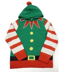 Zeleno-pruhovaný svetr s kapucí - Elf H&M